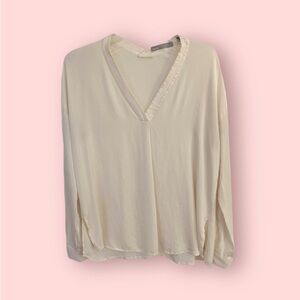 Vince Silk Band-Collar Blouse Size‎ Medium